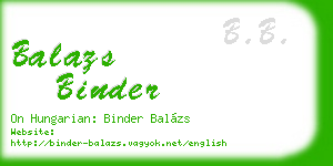 balazs binder business card